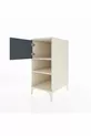 Kronos Nightstand with 2 Shelves and 1 Door, Moonstone-Anthracite