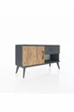 Commode Arges avec une seule étagère, un tiroir et une porte, Anthracite-Pin/Anthracite