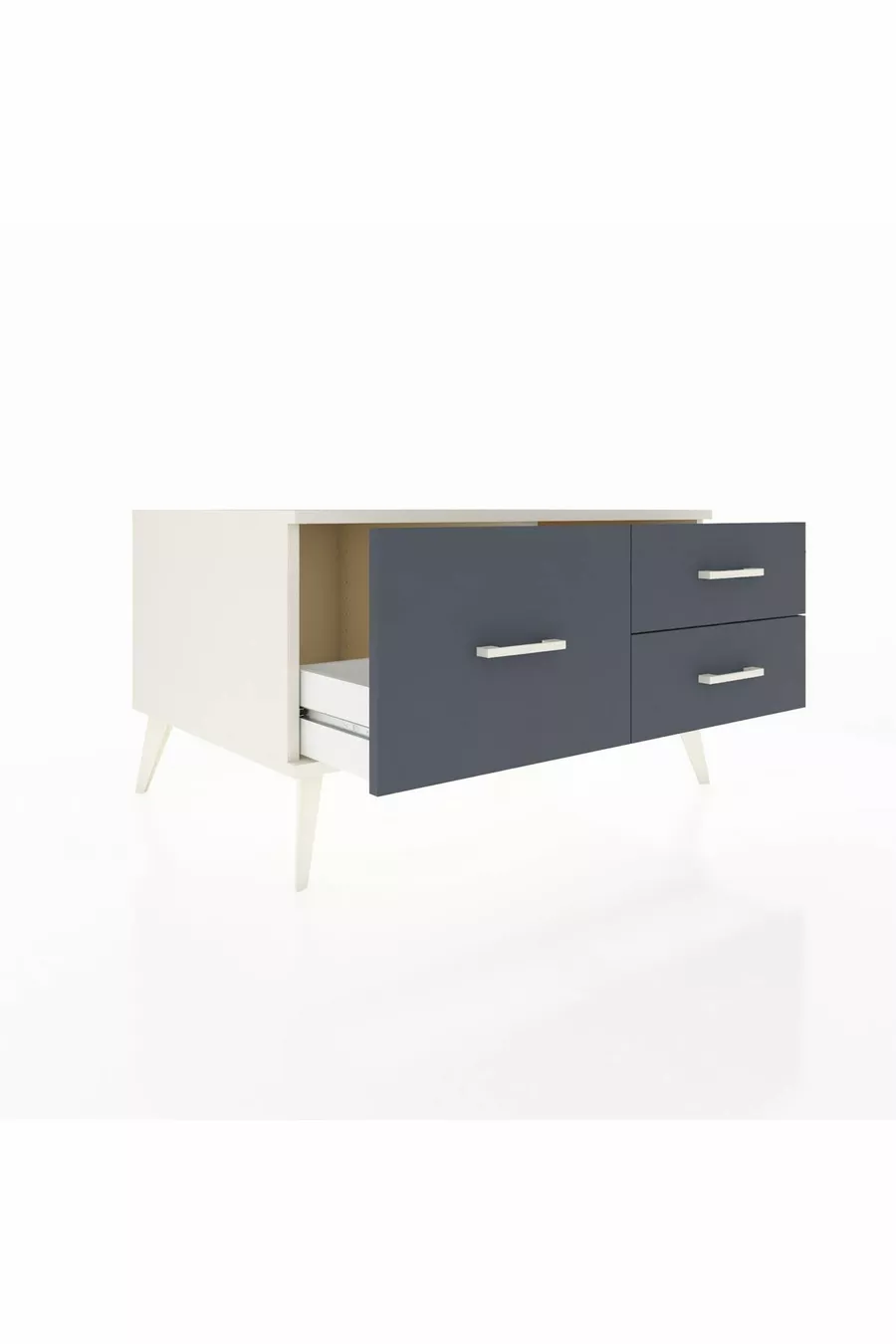 Commode Kronos 3 tiroirs Pierre de lune/Pierre de lune/Anthracite