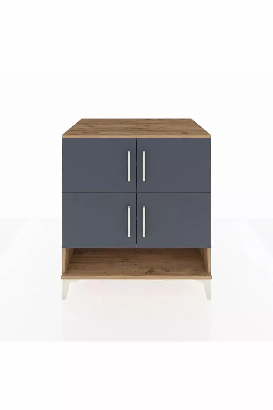 Commode Kronos 4 étagères 4 portes Pin-Anthracite