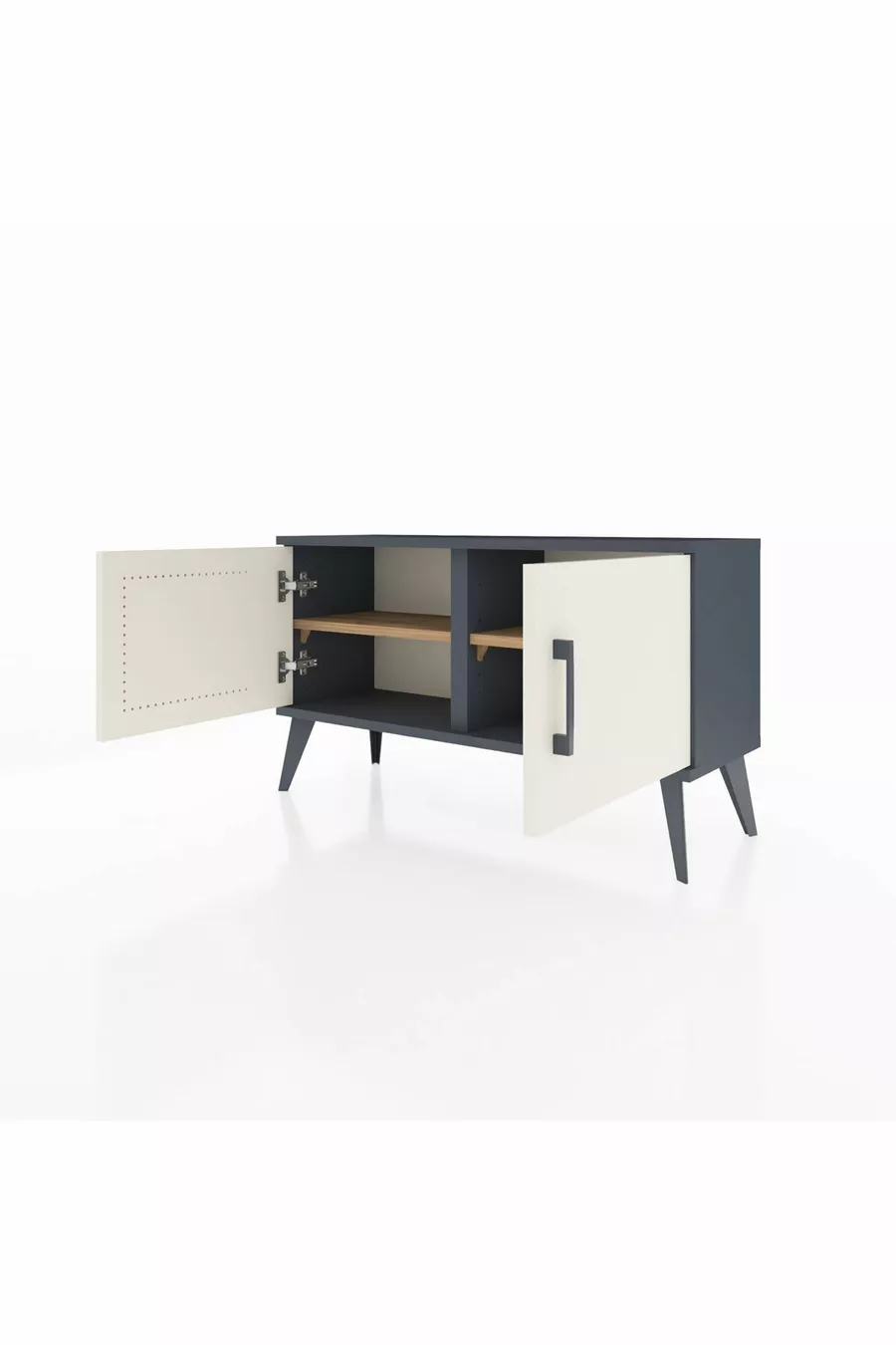 Arges Dresser with 2 Shelves and 2 Doors Anthracite-Ash/ Pine