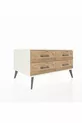 Kronos Dresser 4-Shelf Moonstone-Moonstone/Pine