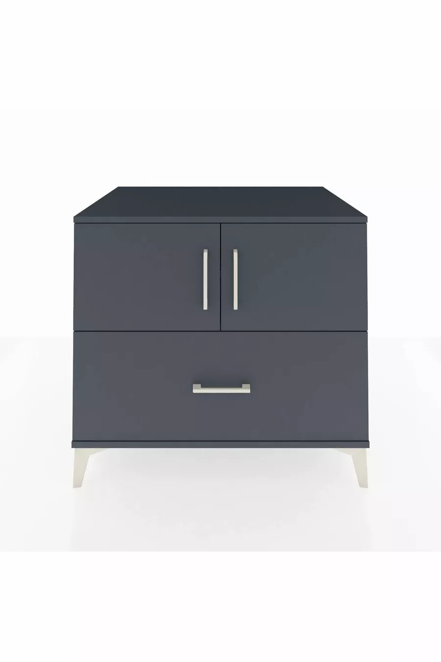 Commode Kronos avec 2 étagères, 1 tiroir et 2 portes, Anthracite-Anthracite