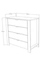 Duru Wit 4-ladenkast Slaapkamer Babykamer Wit X Cm