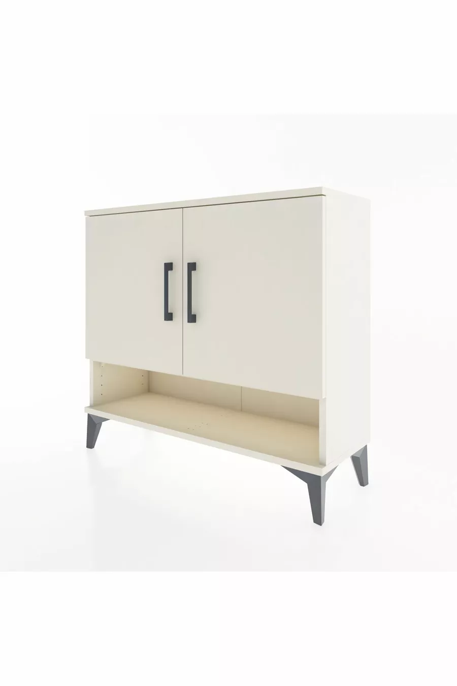 Commode Arges 2 étagères 2 portes Pierre de lune-Pierres de lune