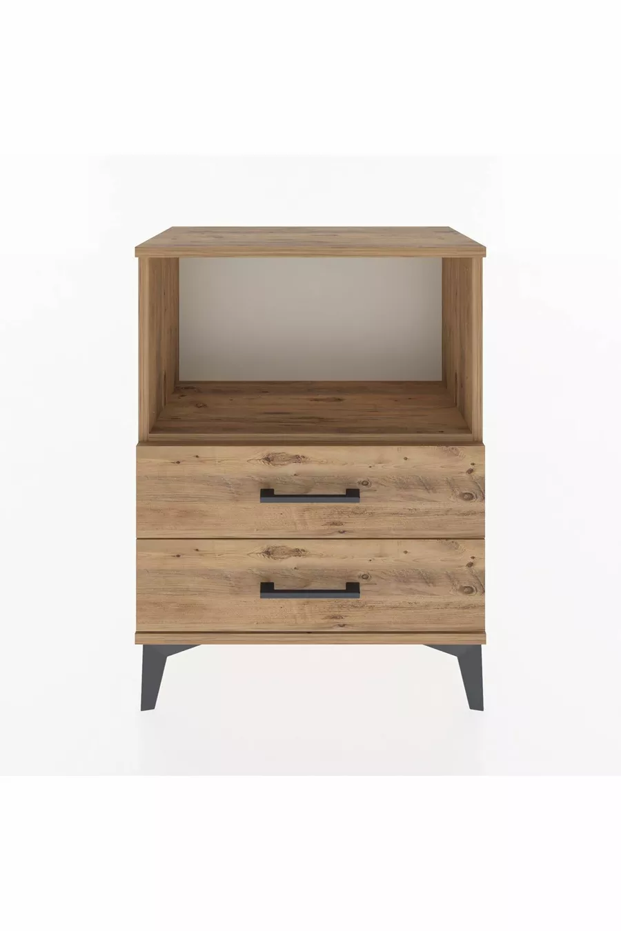 Arges Commode Single Shelf 2 Drawers Pine-Pine