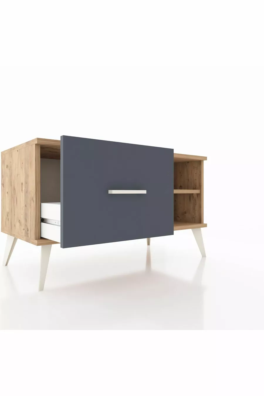 Hyperion Dresser Single Shelf Single Drawer Pine-Pine/Anthracite