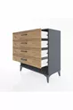 Commode Hyperion 4 tiroirs Anthracite-Sapin