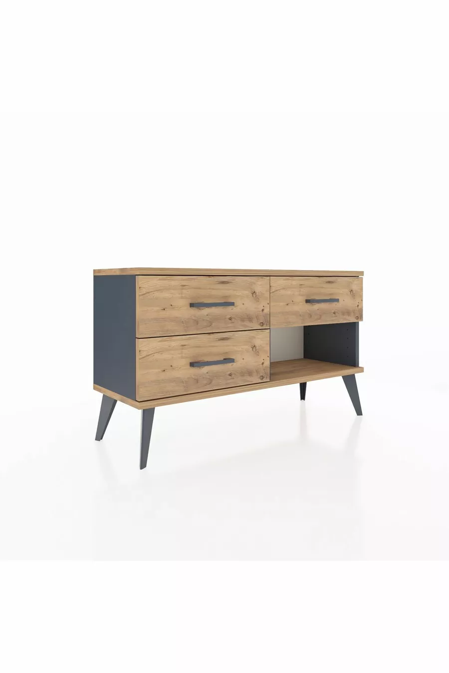 Arges Dresser 3 Drawers Anthracite-Pine