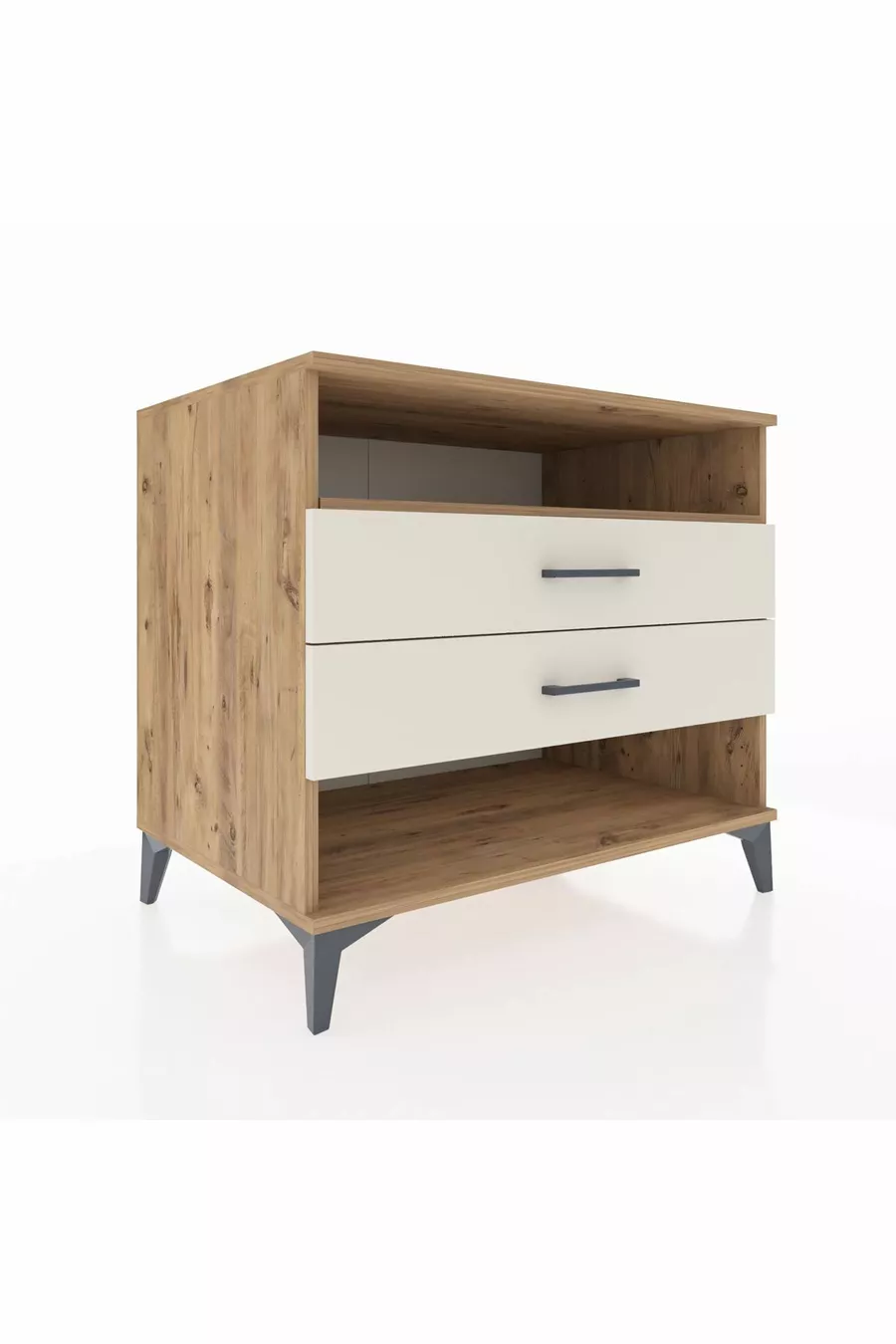 Kronos Kommode Ein Regal 2 Schubladen Kiefer-Marmor