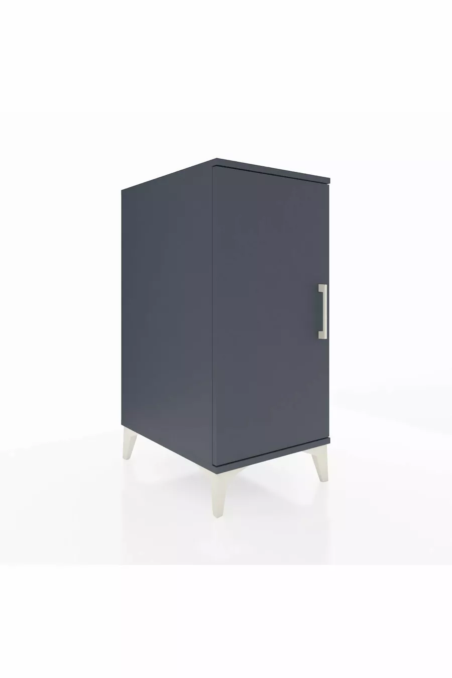 Table de chevet Kronos avec 2 étagères et 1 porte Anthracite-Anthracite