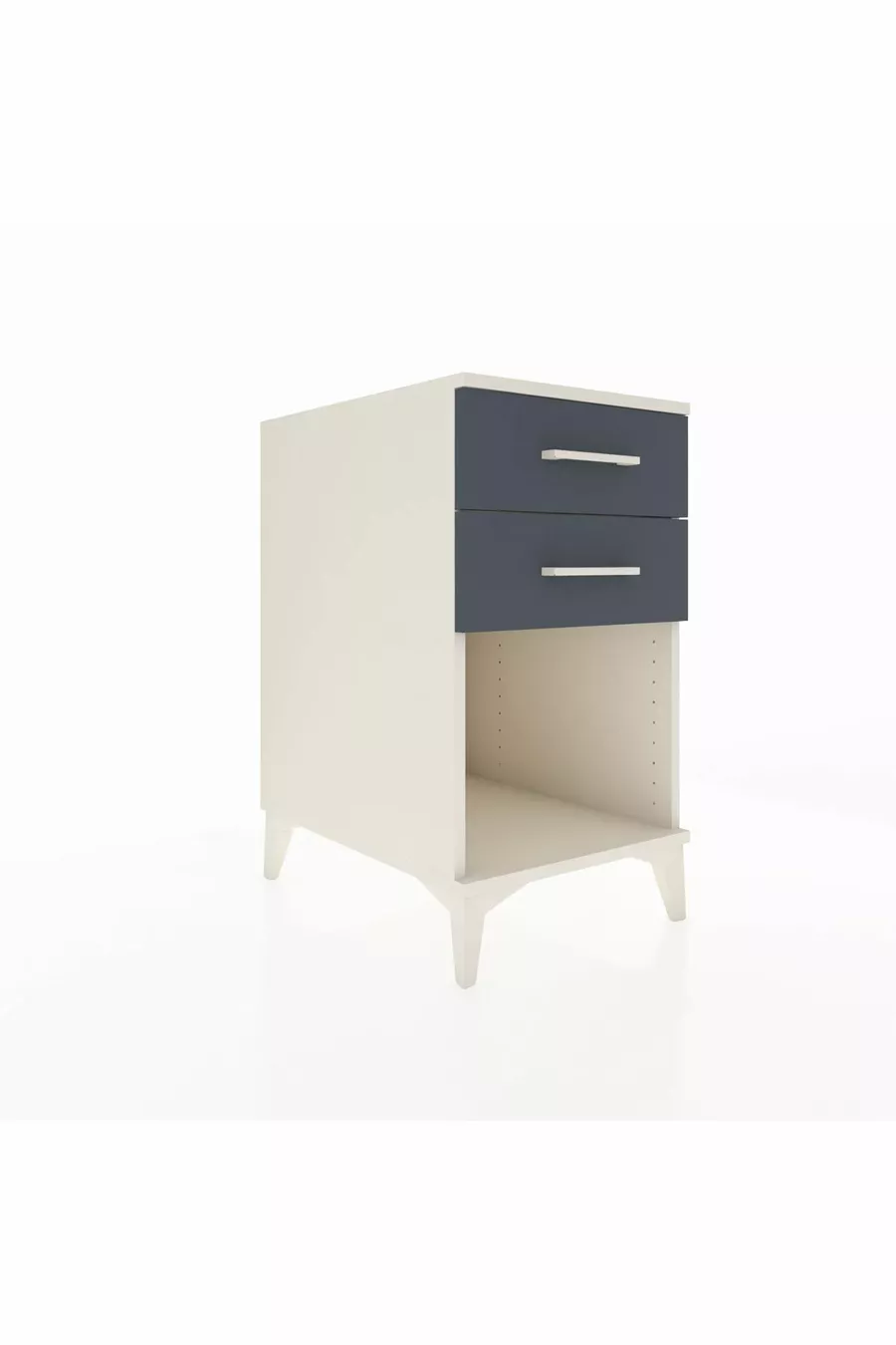 Table de chevet Kronos à 2 tiroirs Pierre de lune-Anthracite