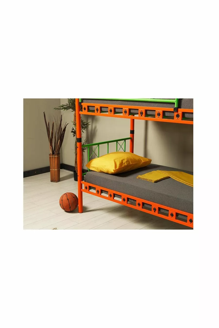 Lit superposé en fer forgé doré pour une personne * Cm