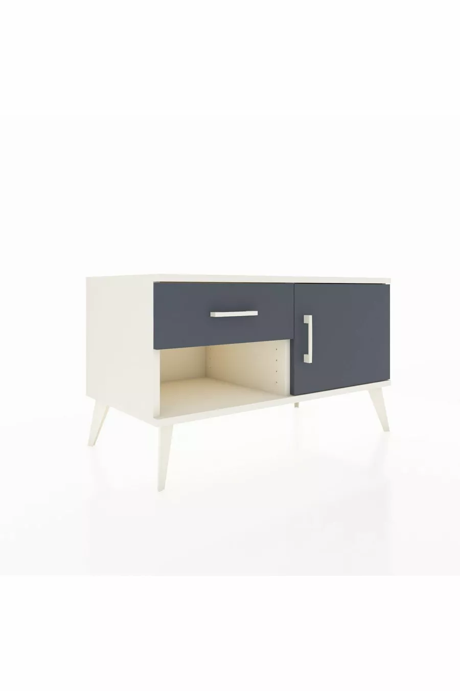 Commode Hyperion à une étagère, un tiroir et une porte en pierre de lune-anthracite