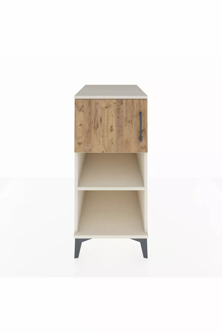 Kronos Table de chevet 2 étagères 1 porte Pierre de lune-Pin