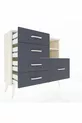 Commode Arges 2 étagères 5 tiroirs Pierre de lune / Anthracite