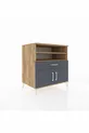Commode Kronos 3 étagères 1 tiroir 2 portes Pin-Anthracite