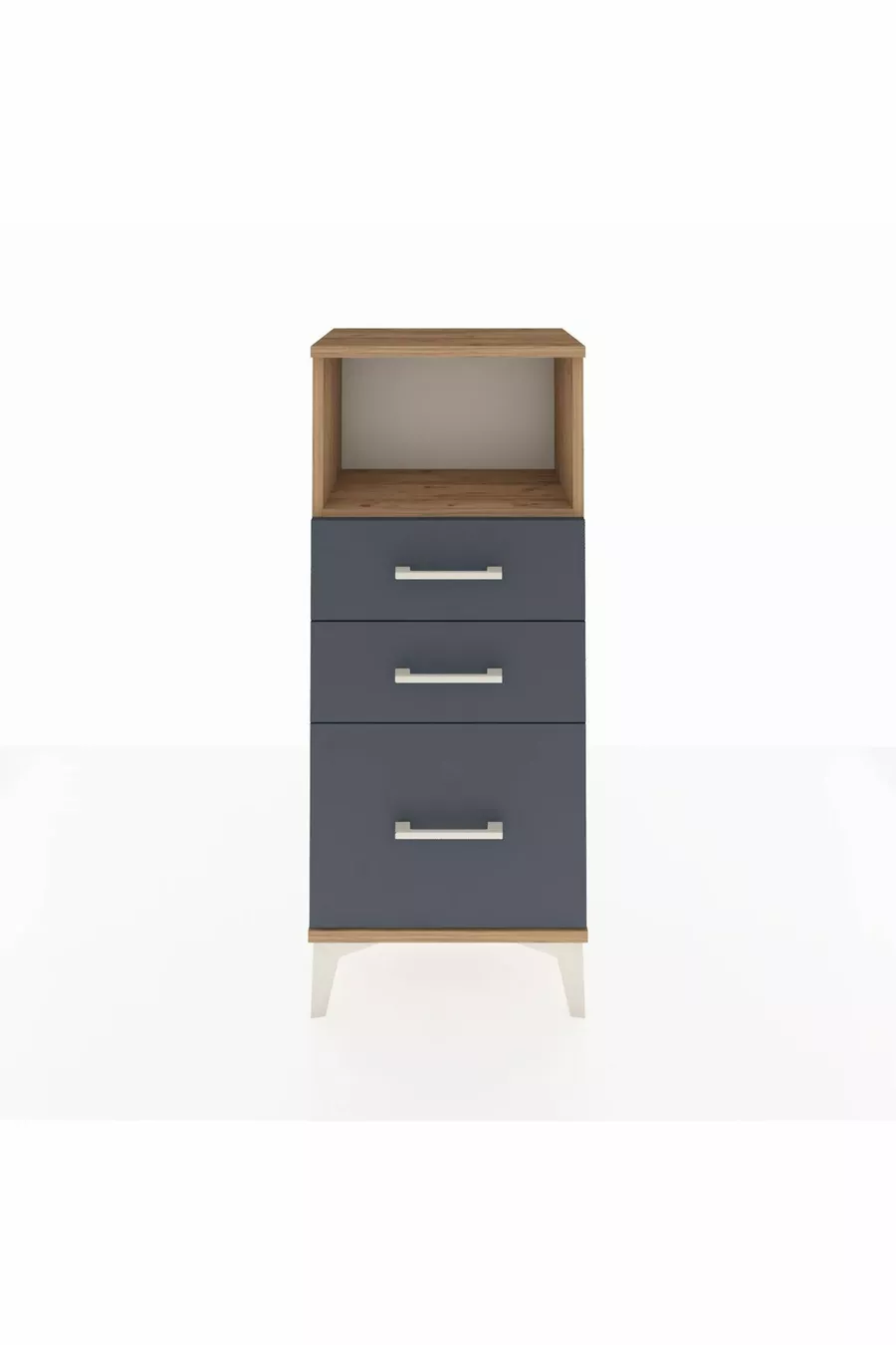 Arges Commode Single Shelf 3 Drawers Pine-Anthracite