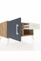 Commode Kronos avec une étagère, un tiroir et une porte, pin-anthracite/pierre de lune