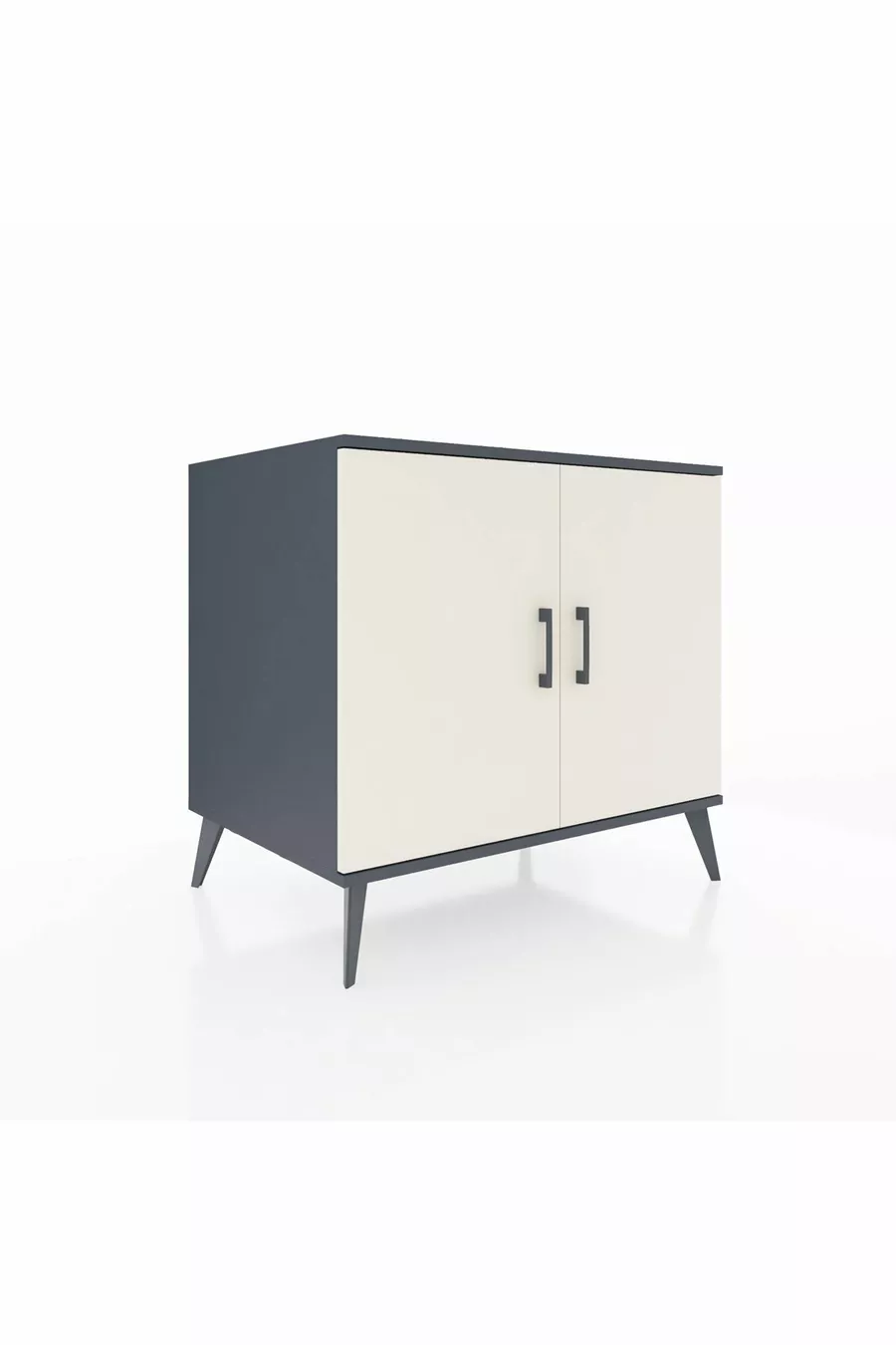 Commode Kronos 2 étagères 2 portes Anthracite-Pierre de lune/Anthracite