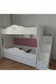 Lit superposé pour enfant en MDF (BLANC - MODÈLE À LATTES)
