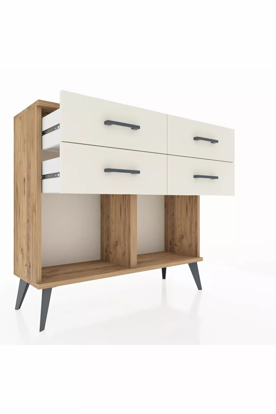 Commode Arges 4 tiroirs Pin-Pin / Pierre de lune
