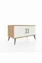 Commode Hyperion 2 étagères 2 portes Pin-Sable/Anthracite