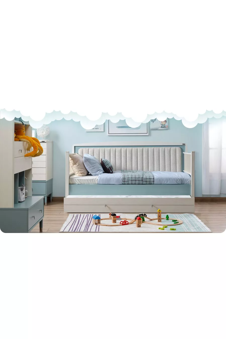 Chambre d'enfant Marin (Armoire 3 portes + * Montessori + Commode)