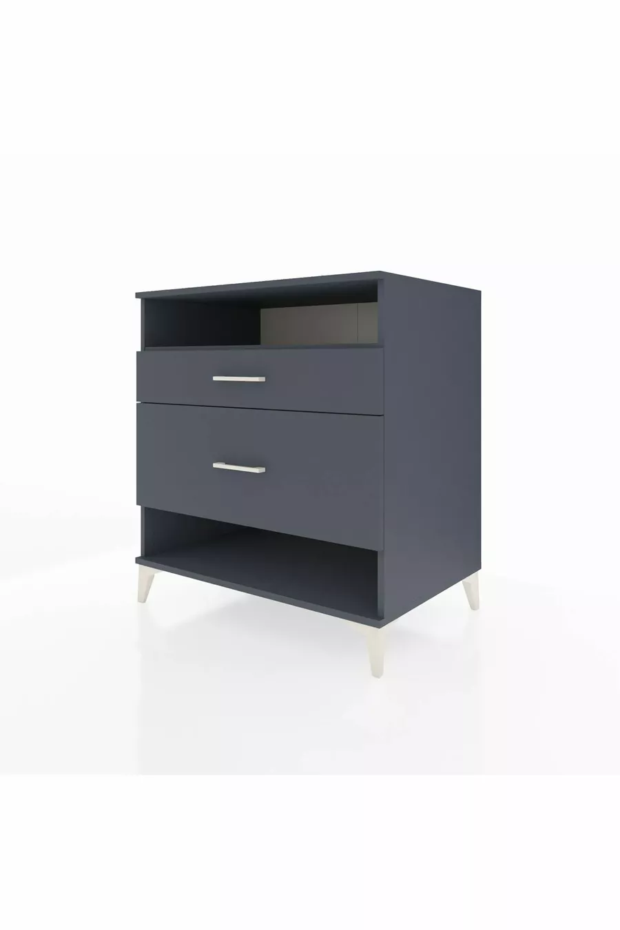 Commode Kronos à une étagère et deux tiroirs Anthracite-Anthracite