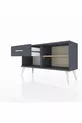 Commode Arges à une étagère et un tiroir Anthracite-Pin/Anthracite