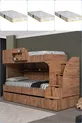 Letto a castello, Letto a castello Aura con lettino - 3 materassi comfort