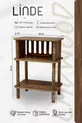 Linde Walnuss Nachttisch Minimalistisches MDF Laminat mit Holzfüßen Design; Schlafzimmer - Wohnzimmer - Büro
