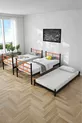 Koza Bunk Bed with Cradle, Compatible with Bed, 3-Person Orange Metal Bunk Bed