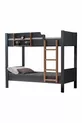 Lits superposés, lits superposés démontables en Asie, 2 places, anthracite - noyer - cm