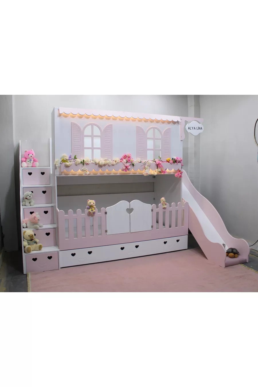 Alaçatı Bunk Bed with Slide and Small Bed