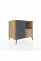 Kronos Dresser Single Shelf 4 Drawers Single Door Pine-Pine/Anthracite