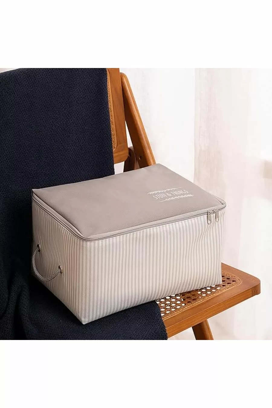 Home Textile Piccola Borsa Grigia a Righe Stuff & Things  x  x  cm