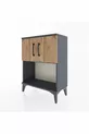 Arges Commode 2-Shelf 2-Door Anthracite-Pine