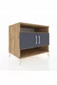 Commode Kronos 3 étagères 2 portes Pin-Anthracite