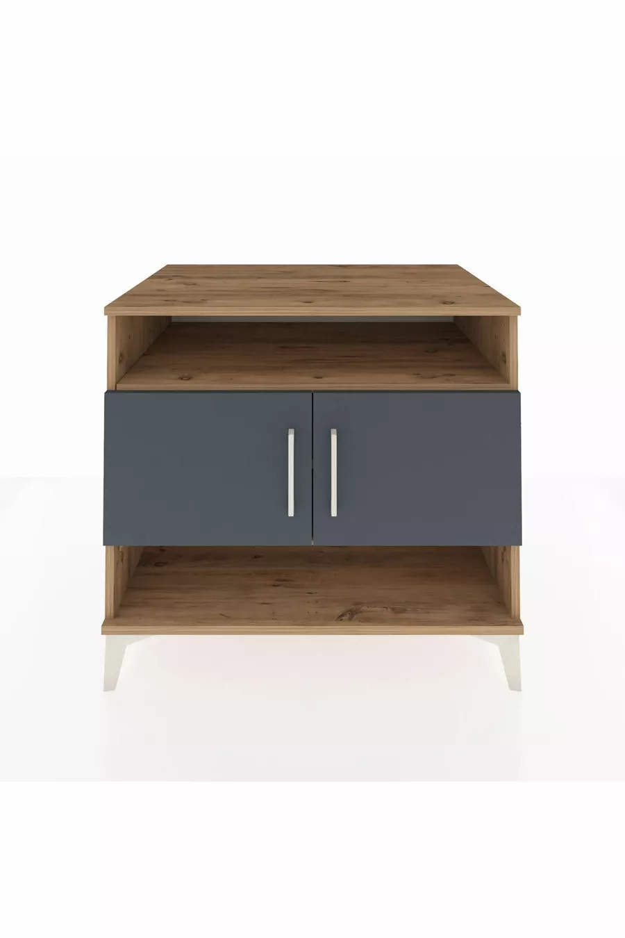 Commode Kronos 3 étagères 2 portes Pin-Anthracite