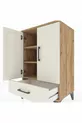 Hyperion Nightstand with 3 Shelves, 1 Drawer, 2 Doors, Pine-Agate