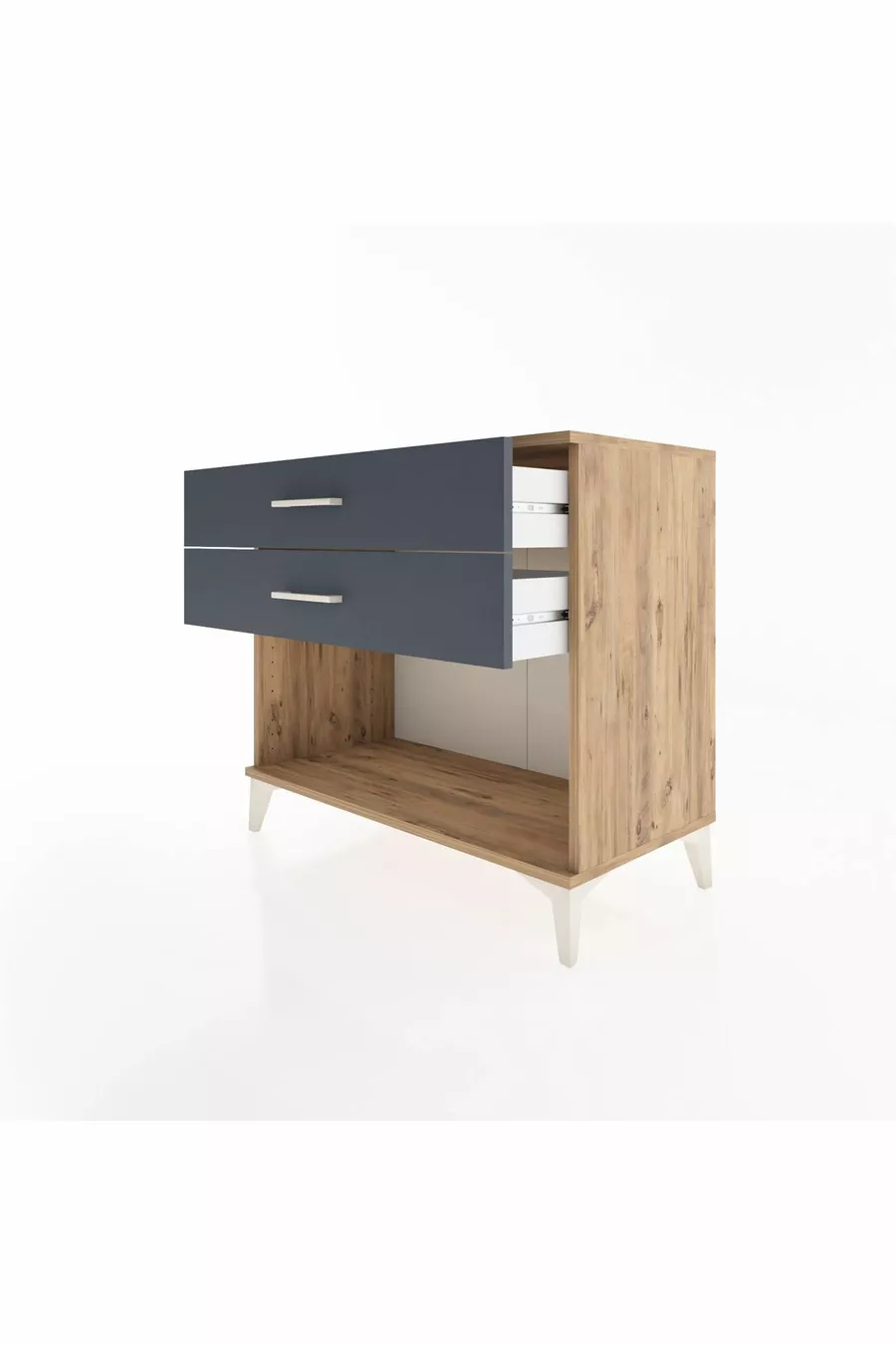 Commode Hyperion 2 tiroirs Pin-Anthracite