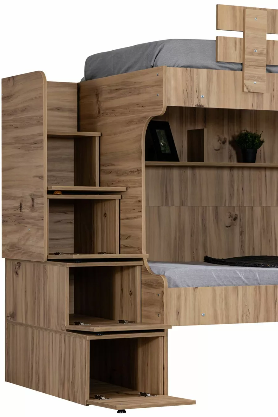 Bunk Bed, Viva 2-Person Bunk Bed with 3-Door Wardrobe