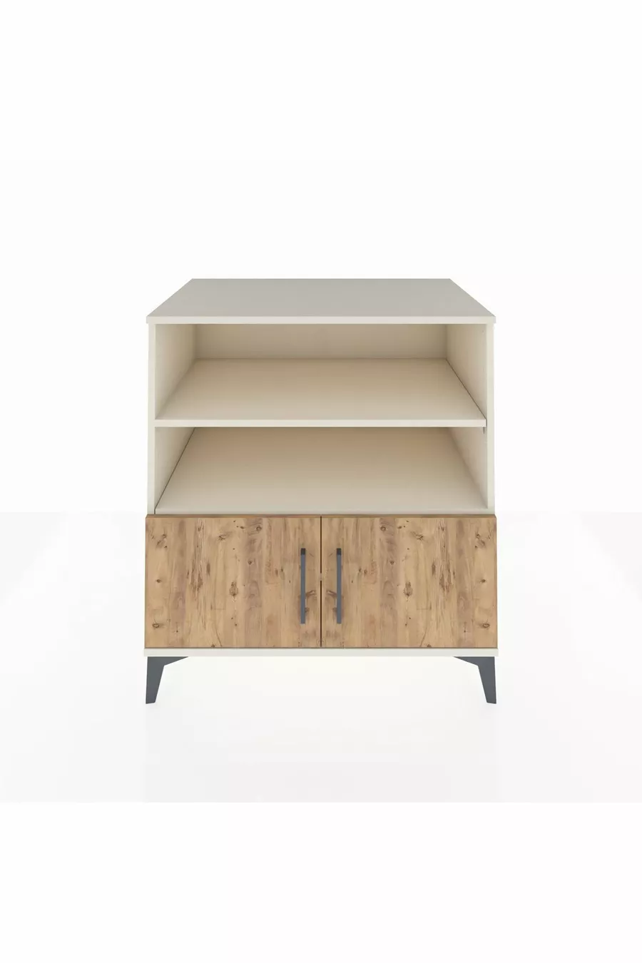 Commode Kronos 3 étagères 2 portes Pierre de lune-Pin