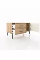 Commode Hyperion avec une étagère, 2 tiroirs et une porte, pin-pierre d'onyx/pin