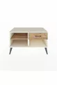Comò Hyperion con un solo ripiano e un cassetto, Pietra di Luna-Pino