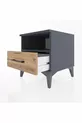 Commode Hyperion à une étagère et un tiroir Anthracite-Pin