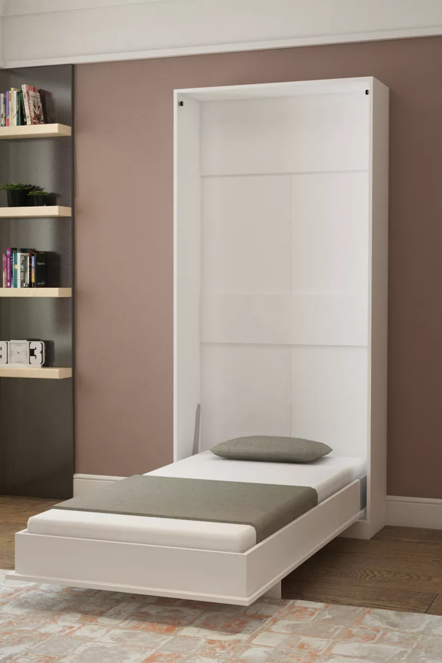 Le lit mural du conte s'ouvre verticalement