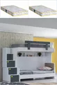 Lits superposés, Lit superposé Metris avec 2 matelas Comfort