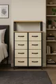 Commode à 2 étagères et 8 tiroirs pour chambre à coucher et chambre d'enfant, organiseur à tiroirs en cuir